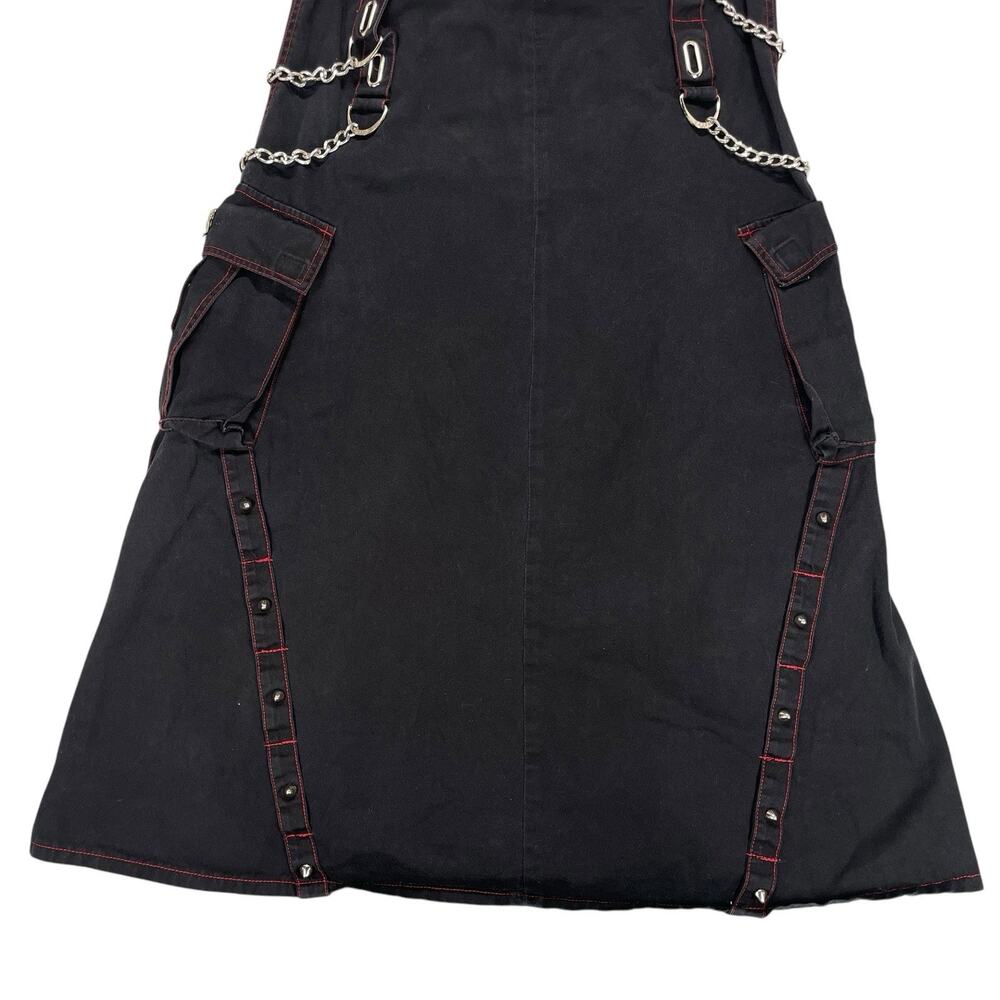 Y2K Tripp NYC Cargo Maxi Skirt Sz M Chains Studs Punk Grunge Mall Goth Utility - Picture 10 of 16